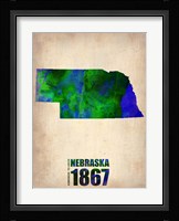 Nebraska Watercolor Map Fine Art Print