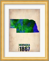 Nebraska Watercolor Map Fine Art Print