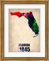 Florida Watercolor Map Fine Art Print