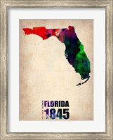 Florida Watercolor Map Fine Art Print