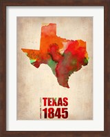 Texas Watercolor Map Fine Art Print