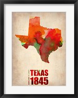 Texas Watercolor Map Fine Art Print
