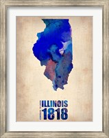 Illinois Watercolor Map Fine Art Print