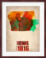 Iowa Watercolor Map Fine Art Print