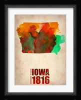 Iowa Watercolor Map Fine Art Print