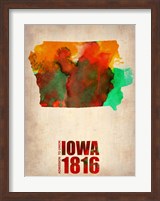 Iowa Watercolor Map Fine Art Print