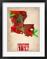 Louisiana Watercolor Map Fine Art Print