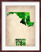Maryland Watercolor Map Fine Art Print