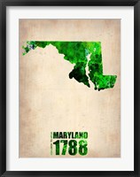Maryland Watercolor Map Fine Art Print