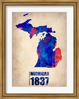 Michigan Watercolor Map Fine Art Print