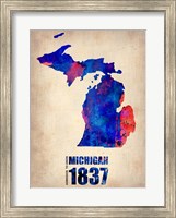 Michigan Watercolor Map Fine Art Print