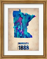 Minnesota Watercolor Map Fine Art Print