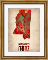 Mississippi Watercolor Map Fine Art Print