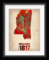 Mississippi Watercolor Map Fine Art Print