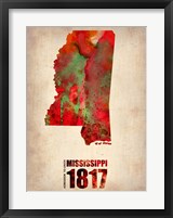 Mississippi Watercolor Map Fine Art Print