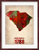 South Carolina Watercolor Map Fine Art Print