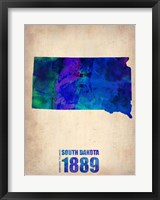 South Dakota Watercolor Map Fine Art Print