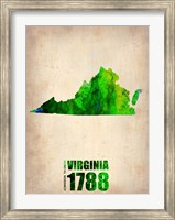 Virginia Watercolor Map Fine Art Print