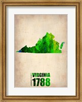 Virginia Watercolor Map Fine Art Print