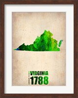 Virginia Watercolor Map Fine Art Print