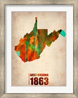 West Virginia Watercolor Map Fine Art Print