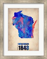 Wisconsin Watercolor Map Fine Art Print