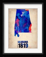 Alabama Watercolor Map Fine Art Print