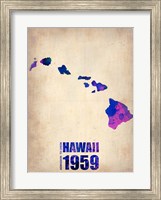 Hawaii Watercolor Map Fine Art Print
