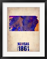 Kansas Watercolor Map Fine Art Print