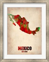 Mexico Watercolor Map Fine Art Print