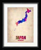 Japan Watercolor Map Fine Art Print