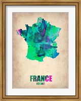 France Watercolor Map Fine Art Print