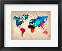 World Watercolor Map 1 Fine Art Print