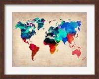 World Watercolor Map 1 Fine Art Print