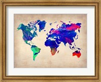 World Watercolor Map 2 Fine Art Print