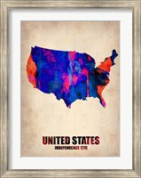 USA Watercolor Map 1 Fine Art Print