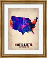 USA Watercolor Map 1 Fine Art Print