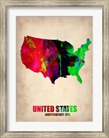 USA Watercolor Map 2 Fine Art Print