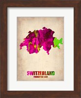 Switzerland Watercolor Map Fine Art Print