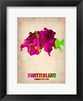 Switzerland Watercolor Map Fine Art Print