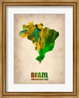 Brazil Watercolor Map Fine Art Print
