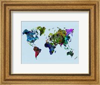 World Watercolor Map 3 Fine Art Print