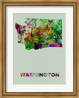 Washington Color Splatter Map Fine Art Print