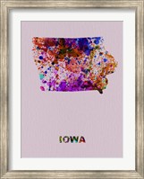 Iowa Color Splatter Map Fine Art Print