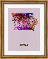 Iowa Color Splatter Map Fine Art Print