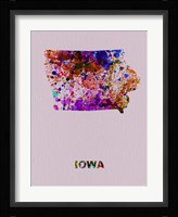 Iowa Color Splatter Map Fine Art Print