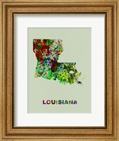 Louisiana Color Splatter Map Fine Art Print