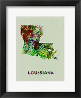 Louisiana Color Splatter Map Fine Art Print