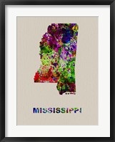 Mississippi Color Splatter Map Fine Art Print