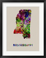 Mississippi Color Splatter Map Fine Art Print